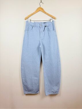 Zara Women’s High Rise Tapper Barrel Leg Blue Jeans Size 6 NWT